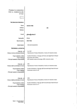 Curriculum - Medicina e Chirurgia - Universit&agrave; degli Studi di Sassari
