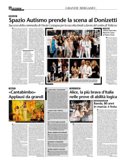 Spazio Autismo prende la scena al Donizetti