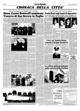 L`Eco di Bergamo 03/09/1991 - Associazione amici del vescovo