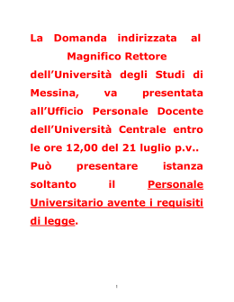 Insegnamenti Vacanti II Bando a.a. 2005/06 Scadenza termini ore