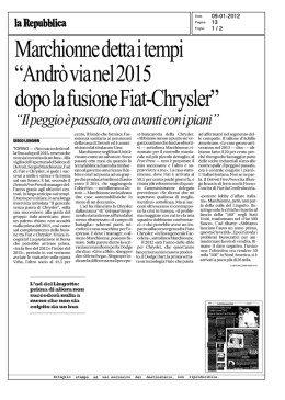 Marchionne detta i tempi