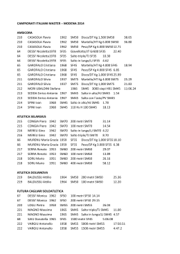 CAMPIONATI ITALIANI MASTER &ndash; MODENA
