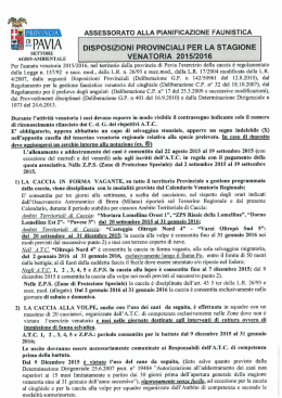 Allegato 1 CALENDARIO VENATORIO