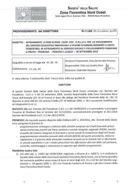 SOCIETA` DELLA SALUTE - SDS Zona Fiorentina Nord