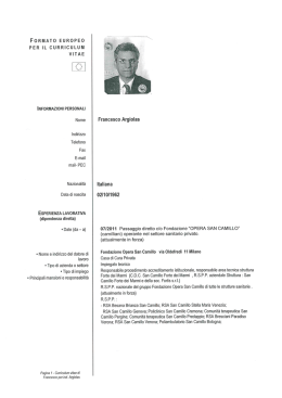 cv - Opere Riunite Buon Pastore