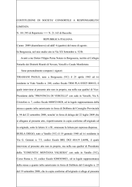 COSTITUZIONE DI SOCIETA` CONSORTILE A RESPONSABILITA