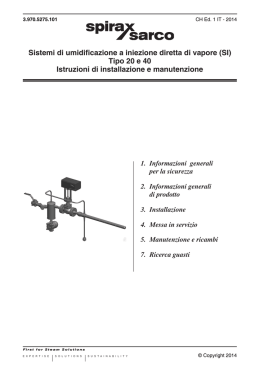 Sistemi di umidificazione a iniezione diretta di vapore
