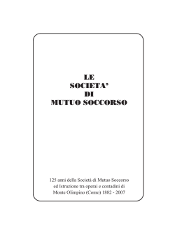 LE SOCIETA` DI MUTUO SOCCORSO