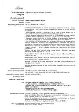 Curriculum Vitae - Azienda ULSS 21