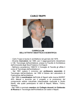 Curriculum - Carlo Truppi