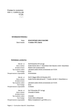 Curriculum vitae - Teatro Stabile Catania