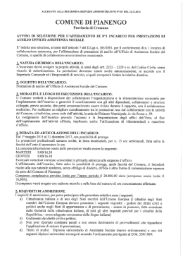 Avviso di selezione per incarico ausilio ufficio assistenza sociale