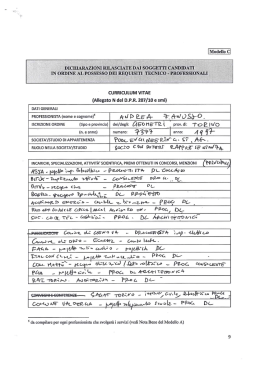 Page 1 DICHIARAZIONI RILASCIATE DAI SOGGETTI CANDIDATI