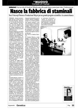 Nasce la fabbrica di staminali