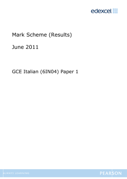 Mark scheme - Unit 4 (6IN04) - June 2011 - Edexcel