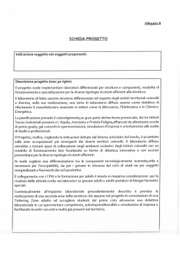 SCHEDA PROGETTO indicazione soggetto e/o soggetti proponenti