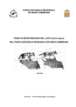 Piano di monitoraggio del lupo - Parco Naturale Regionale Monti