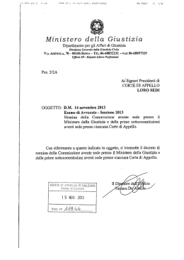nomina I sottocommissione - Corte d`Appello di Salerno