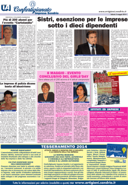 Rubrica Centro Valle 3 maggio 2014