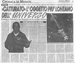Il Giornale di Merate - Osservatorio Astronomico di Brera