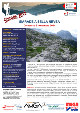 SIARADE A SELLA NEVEA - Società Alpina Friulana