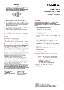 Fluke-700PTP Pneumatic Test Pump Foglio di istruzioni