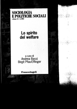 sociologia e politiche sociali - Consiglio Regionale del Veneto