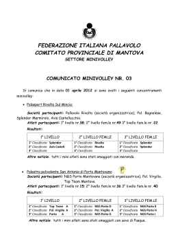 Comunicato n°3 - FIPAV - Comitato Provinciale di Mantova