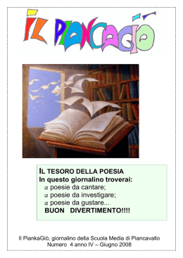 IL GIORNALINO che documenta il lavoro svolto