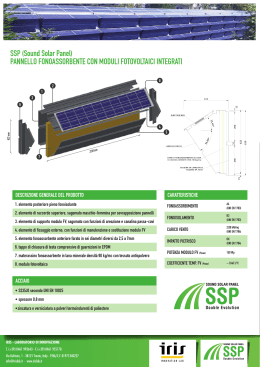 SSP (Sound Solar Panel) PANNELLO FONOASSORBENTE