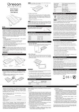 Solar Charger Model: ES063 User Manual