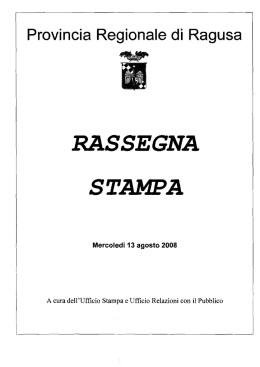 RASSEGNA S TAMPA - Provincia Regionale di Ragusa