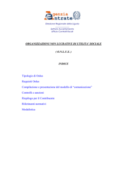 ORGANIZZAZIONI NON LUCRATIVE DI UTILITA` SOCIALE ( ONLUS )