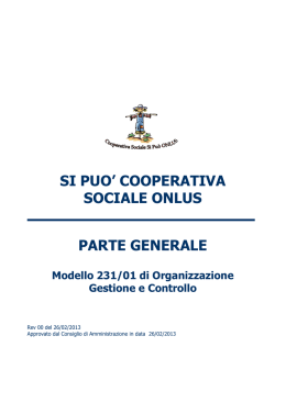 SI PUO` COOPERATIVA SOCIALE ONLUS PARTE GENERALE