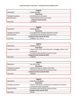 Amministrazione Trasparente – Fondazione Roma Solidale Onlus