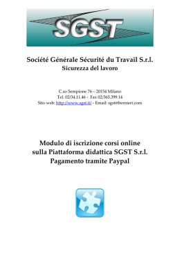 Soci&eacute;t&eacute; G&eacute;n&eacute;rale S&eacute;curit&eacute; du Travail S.r.l. Modulo di iscrizione corsi