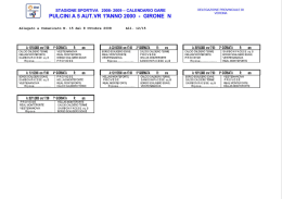 STAGIONE SPORTIVA 2008- 2009 - CALENDARIO GARE