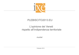 L`opinione dei veneti rispetto all`indipendenza territoriale