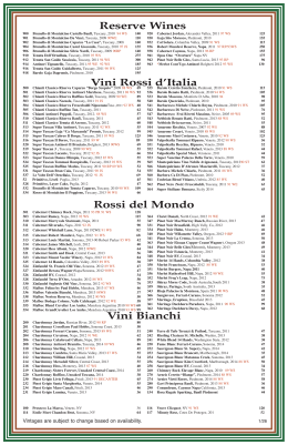 Master Wine List - Carlucci Rosemont