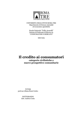 Il credito ai consu redito ai consumatori nsumatori