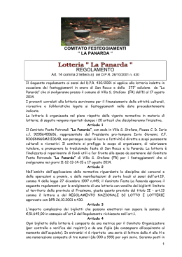 Regolamento Lotteria La Panarda 2014 ()