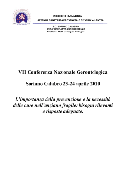 VII Conferenza Nazionale Gerontologica Soriano Calabro 23