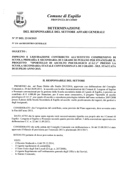 determina del responsabile del settore affari generali n°57