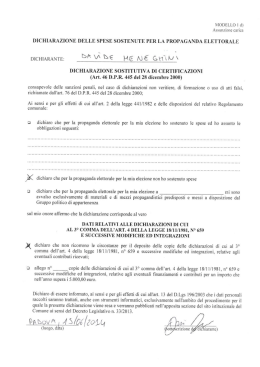 dichiarazione delle spese sostenute per la propaganda elettorale