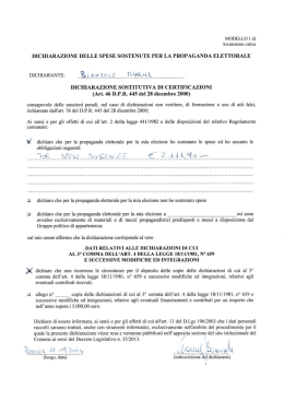 dichiarazione delle spese sostenute per la propaganda elettorale