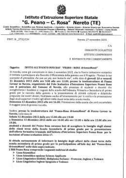 invito all` evento info day " peano - rosa orientamento "