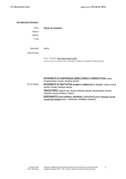 CV Alessandra Cola INFORMAZIONI PERSONALI