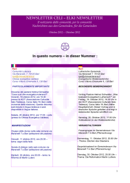 newsletter celi – elki newsletter - Chiesa Evangelica Luterana in Italia