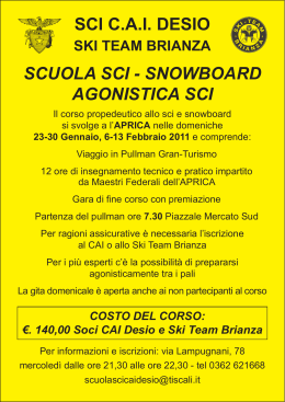 SCI C.A.I. DESIO SCUOLA SCI - SNOWBOARD