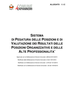 sistema di pesatura delle posizioni e di valutazione dei risultati delle